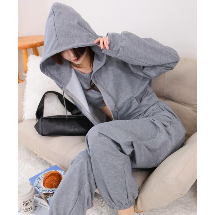 ３点セット パーカー+クロップド丈キャミ+ロングパンツ | Pumpkin  Port | 詳細画像15 