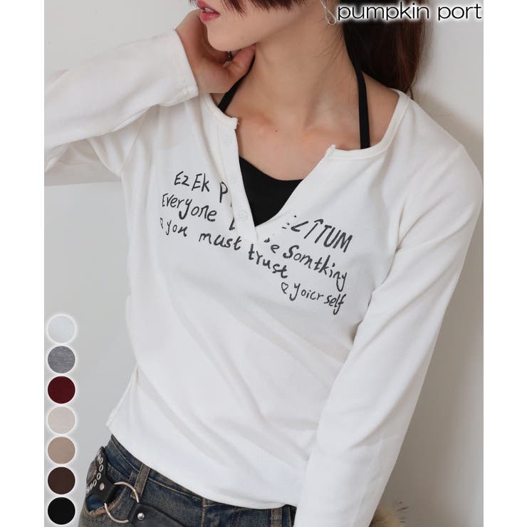 フェイクレイヤード ヘンリーネック風 テレコロンT | Pumpkin  Port | 詳細画像1 