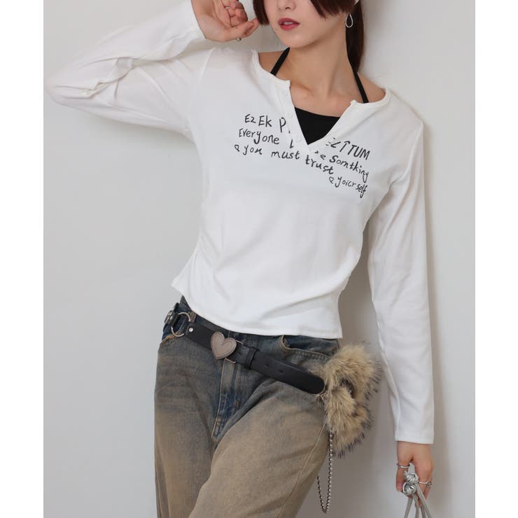 フェイクレイヤード ヘンリーネック風 テレコロンT | Pumpkin  Port | 詳細画像12 