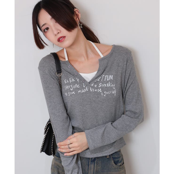 フェイクレイヤード ヘンリーネック風 テレコロンT | Pumpkin  Port | 詳細画像20 