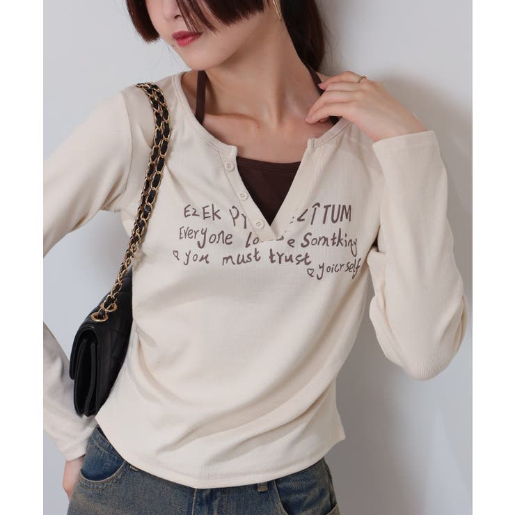 フェイクレイヤード ヘンリーネック風 テレコロンT | Pumpkin  Port | 詳細画像7 