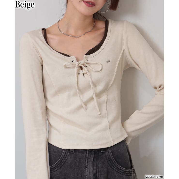 ベージュ | プレートポイント スピンドルリボン テレコロンT | Pumpkin  Port