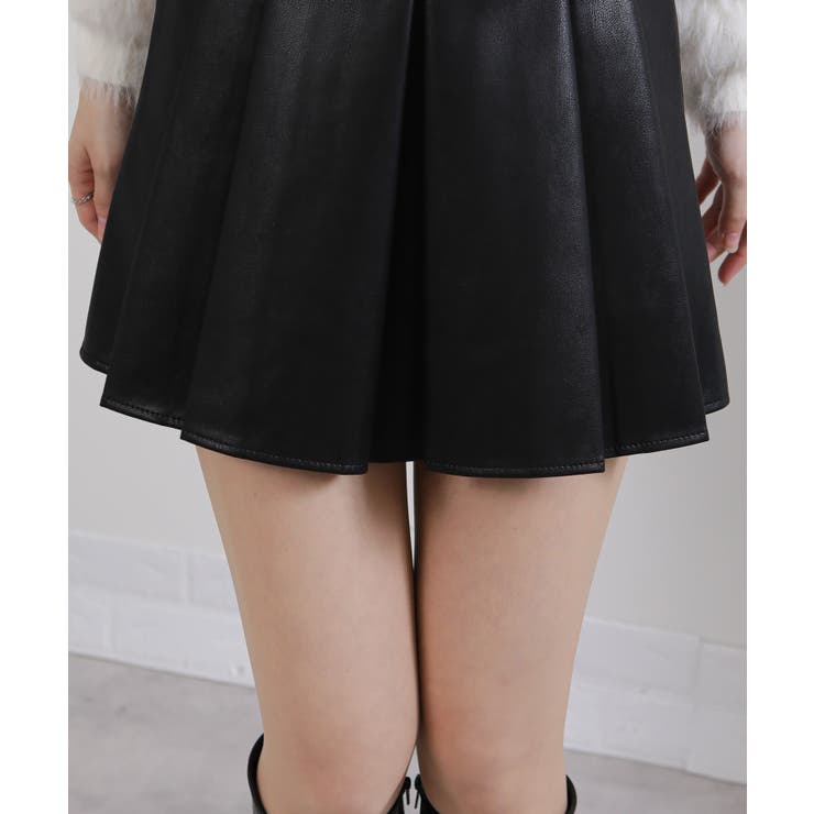 ベルト付 合成皮革 プリーツミニスカート インパン付 | Pumpkin  Port | 詳細画像23 