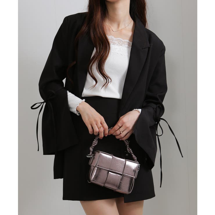 上下2点セット リボン付きテーラードジャケット+ミニスカパン セットアップ | Pumpkin  Port | 詳細画像10 