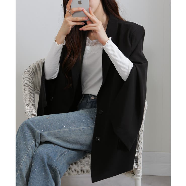 上下2点セット リボン付きテーラードジャケット+ミニスカパン セットアップ | Pumpkin  Port | 詳細画像14 