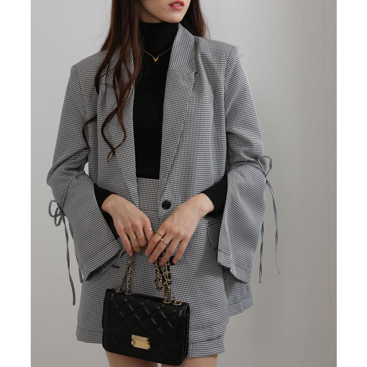 上下2点セット リボン付きテーラードジャケット+ミニスカパン セットアップ | Pumpkin  Port | 詳細画像32 