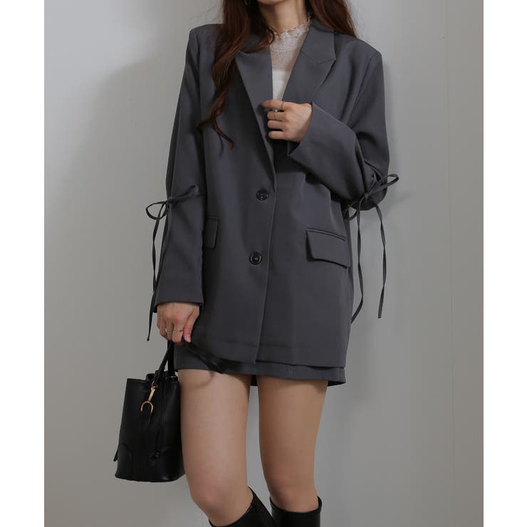 上下2点セット リボン付きテーラードジャケット+ミニスカパン セットアップ | Pumpkin  Port | 詳細画像54 