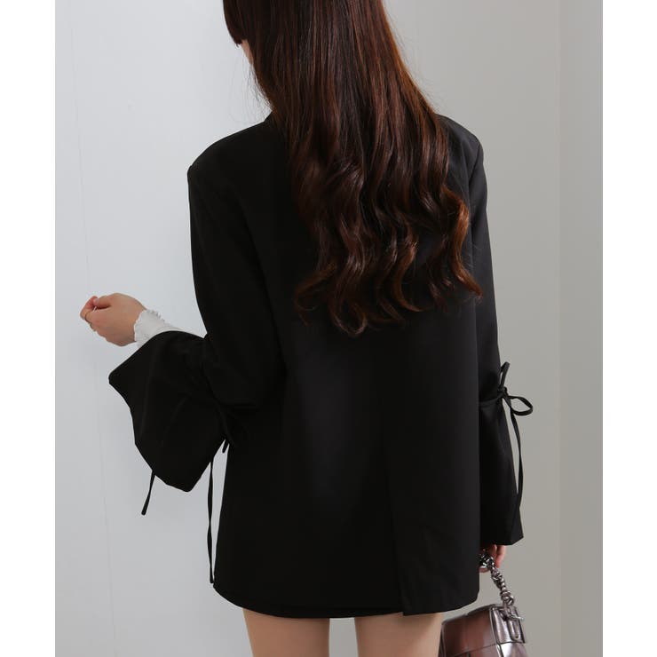 上下2点セット リボン付きテーラードジャケット+ミニスカパン セットアップ | Pumpkin  Port | 詳細画像8 