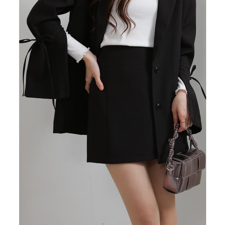 上下2点セット リボン付きテーラードジャケット+ミニスカパン セットアップ | Pumpkin  Port | 詳細画像9 