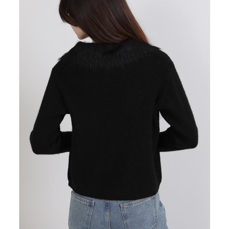 ダブルジップ シャギーニット 襟付き カーディガン | Pumpkin  Port | 詳細画像21 