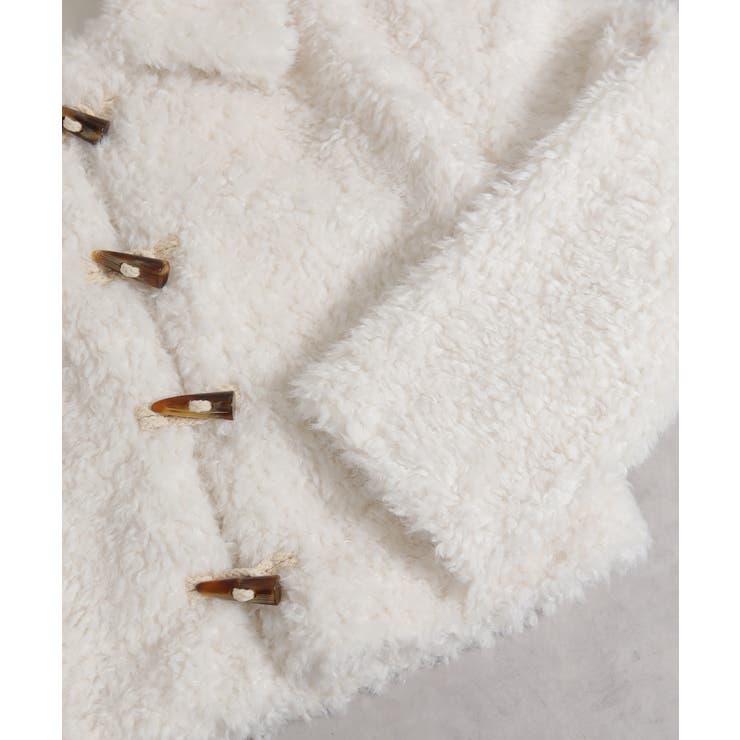 ボア トグルボタン ショート丈 ダッフルコートブルゾン[品番