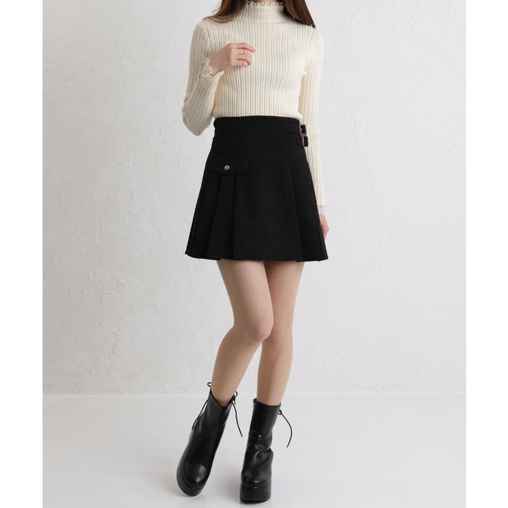 コーデュロイ サイドベルト付 プリーツミニスカート | Pumpkin  Port | 詳細画像10 