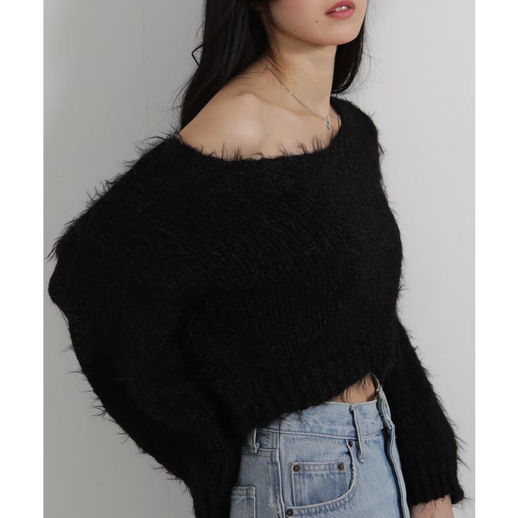 ロングシャギー ショート丈ニット トップス | Pumpkin  Port | 詳細画像18 