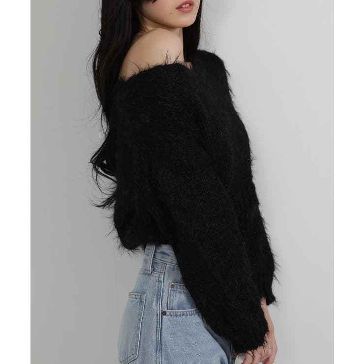 ロングシャギー ショート丈ニット トップス | Pumpkin  Port | 詳細画像19 