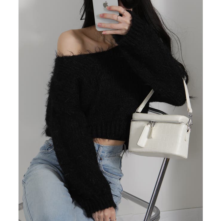 ロングシャギー ショート丈ニット トップス | Pumpkin  Port | 詳細画像21 