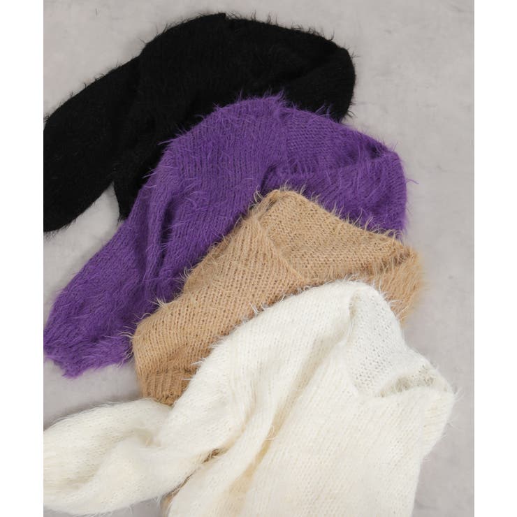 ロングシャギー ショート丈ニット トップス | Pumpkin  Port | 詳細画像28 