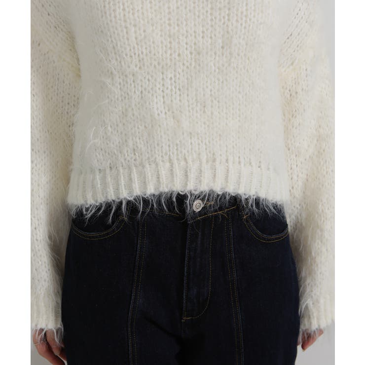 ロングシャギー ショート丈ニット トップス | Pumpkin  Port | 詳細画像31 