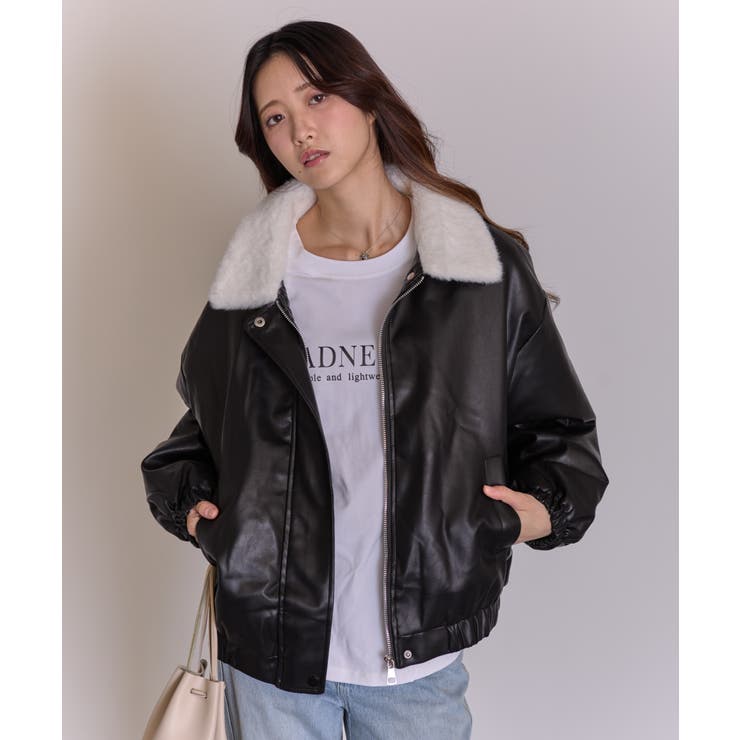 裏地フェイクファー 合成皮革 ブルゾン | Pumpkin  Port | 詳細画像19 