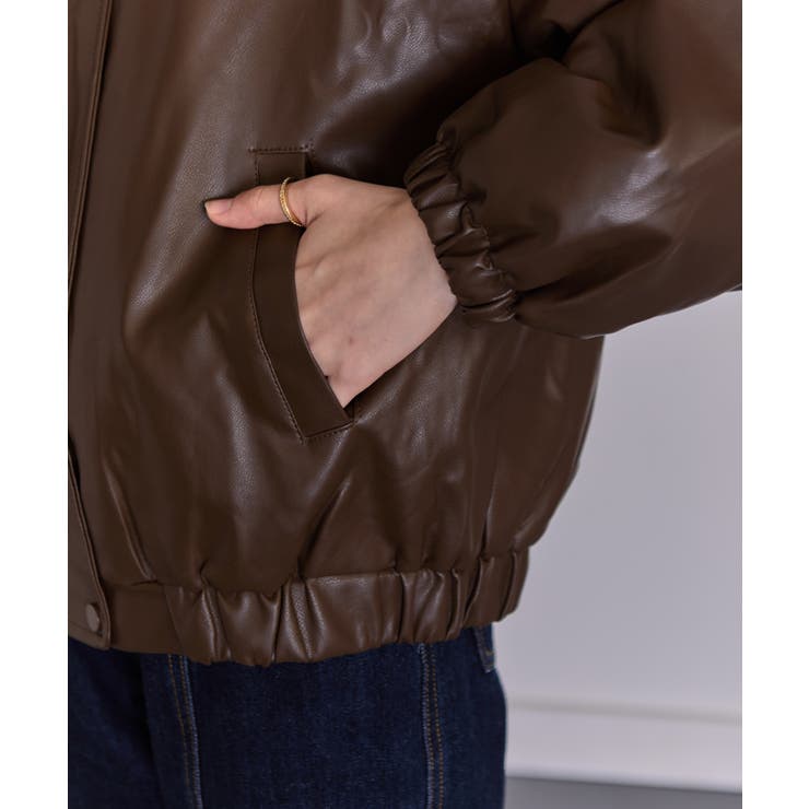 裏地フェイクファー 合成皮革 ブルゾン | Pumpkin  Port | 詳細画像30 