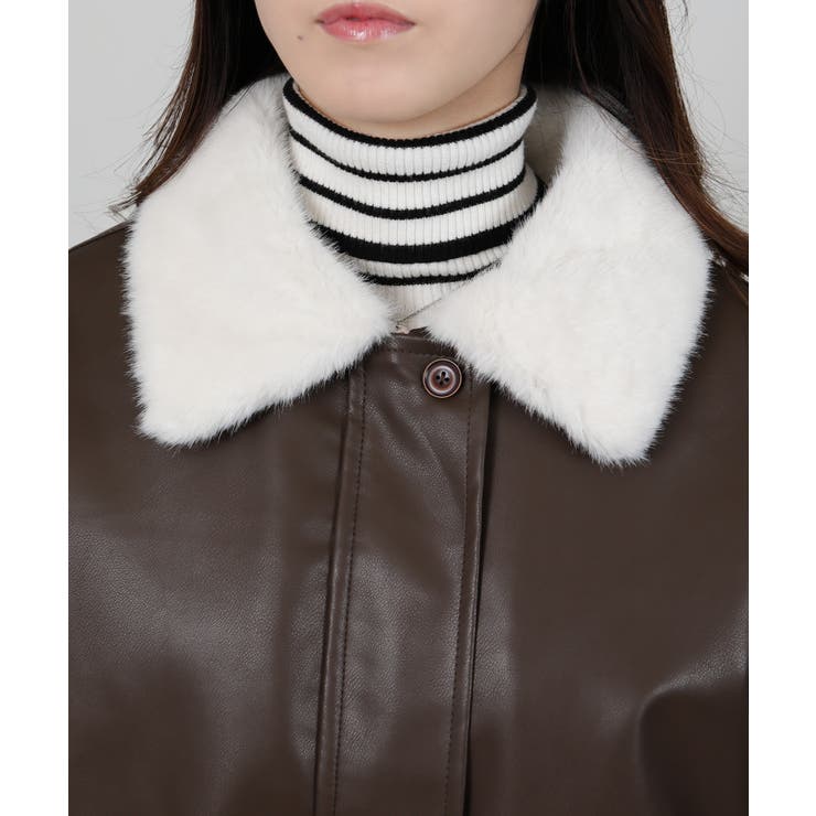 裏総フェイクファー フェイクレザーブルゾン | Pumpkin  Port | 詳細画像26 