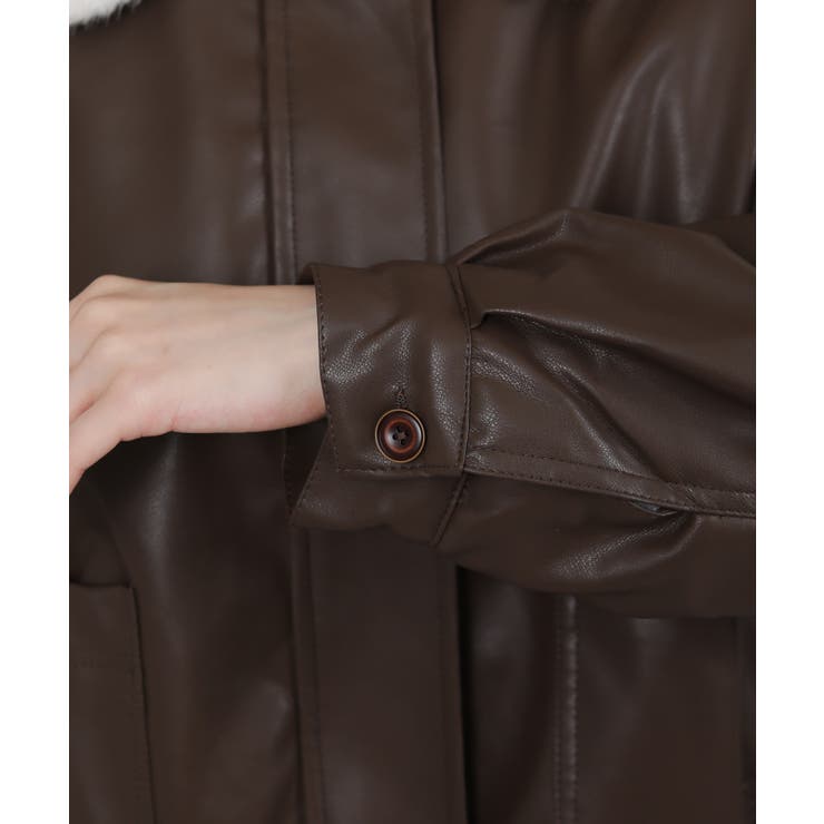 裏総フェイクファー フェイクレザーブルゾン | Pumpkin  Port | 詳細画像28 