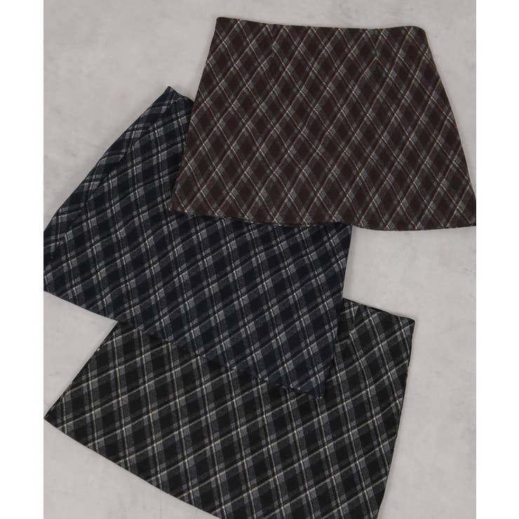 バイアス チェック 台形型 ミニスカート インパン付 | Pumpkin  Port | 詳細画像26 