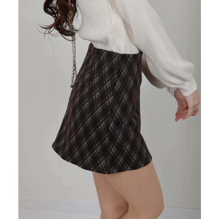 バイアス チェック 台形型 ミニスカート インパン付 | Pumpkin  Port | 詳細画像6 