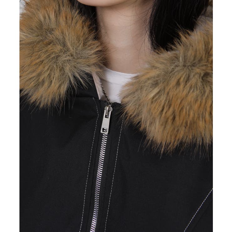 ボリュームファー×裏地ファー ミリタリーブルゾンコート | Pumpkin  Port | 詳細画像29 