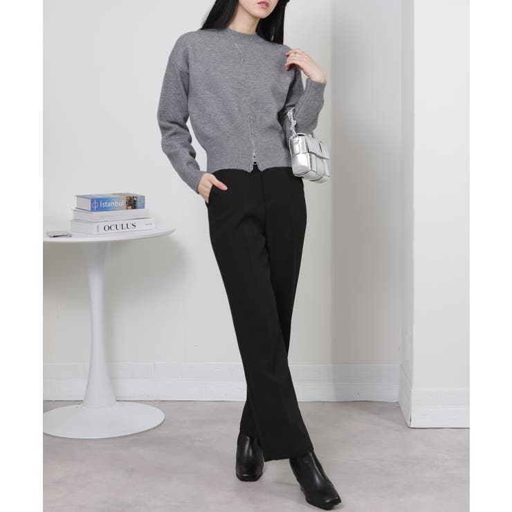 裾ハーフジップ ニットソー トップス | Pumpkin  Port | 詳細画像19 