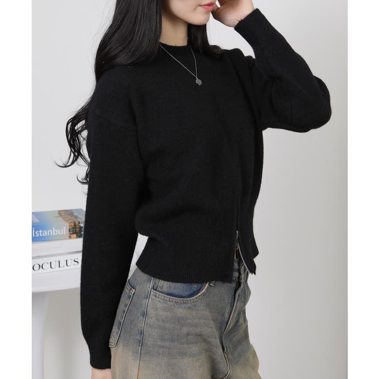 裾ハーフジップ ニットソー トップス | Pumpkin  Port | 詳細画像23 