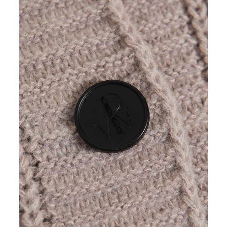 ケーブルニット デニム使い ビッグボタン ロングカーデ | Pumpkin  Port | 詳細画像25 