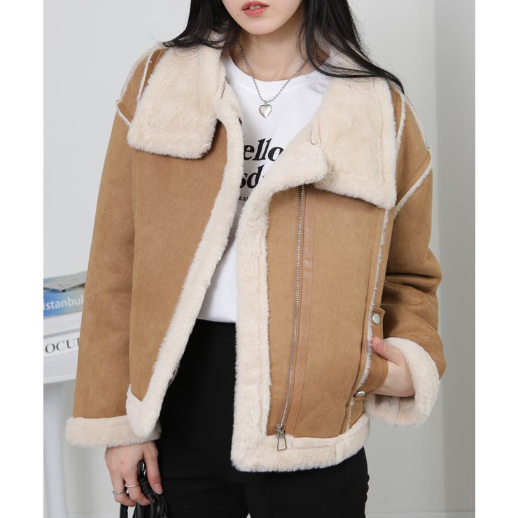 Wベルト フェイクファームートンコート ブルゾン | Pumpkin  Port | 詳細画像10 