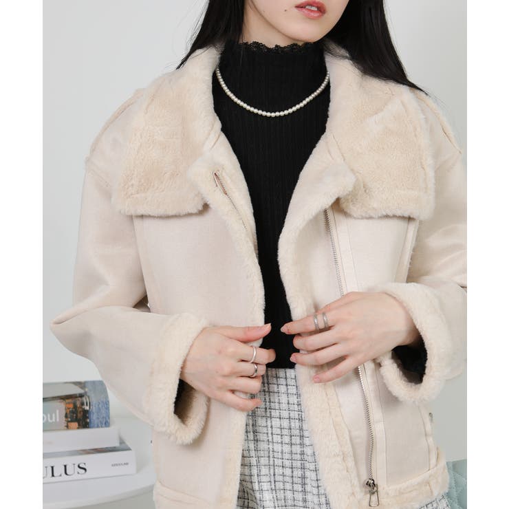 Wベルト フェイクファームートンコート ブルゾン | Pumpkin  Port | 詳細画像13 