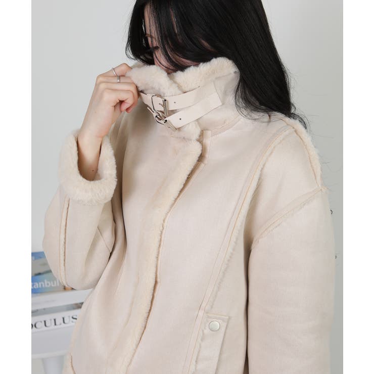 Wベルト フェイクファームートンコート ブルゾン | Pumpkin  Port | 詳細画像16 