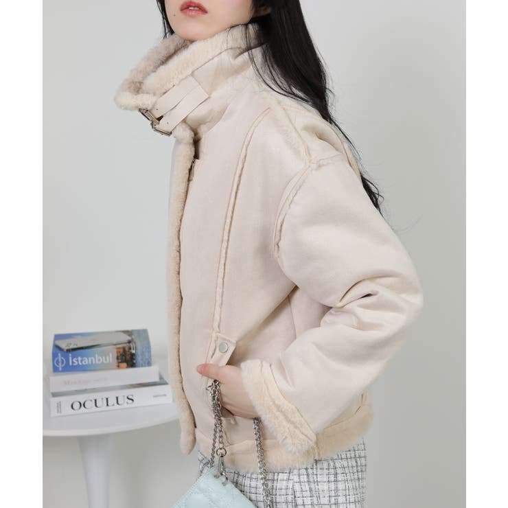 Wベルト フェイクファームートンコート ブルゾン | Pumpkin  Port | 詳細画像19 