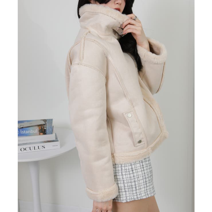 Wベルト フェイクファームートンコート ブルゾン | Pumpkin  Port | 詳細画像21 