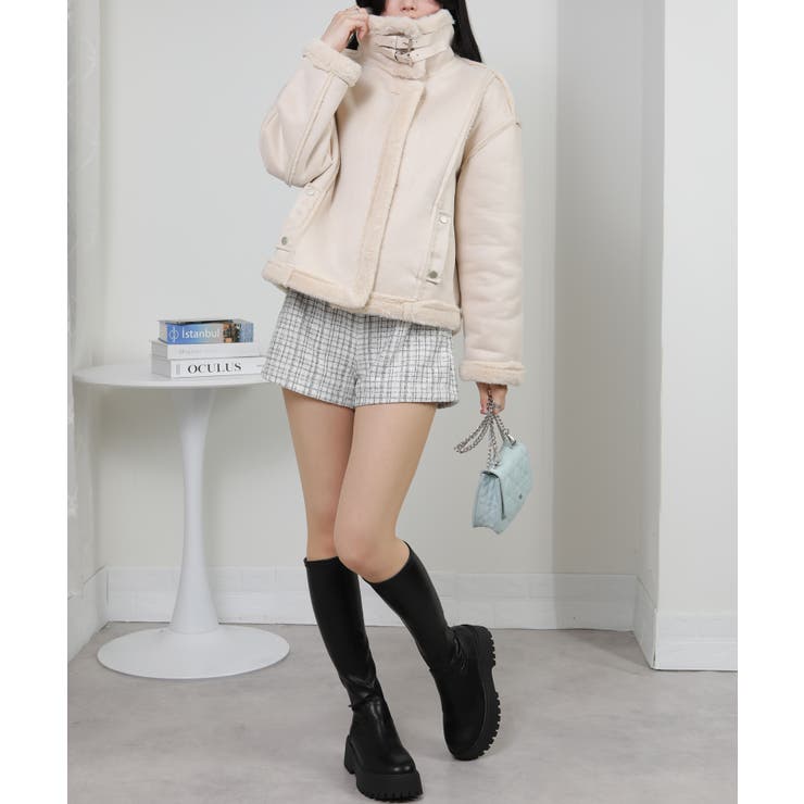 Wベルト フェイクファームートンコート ブルゾン | Pumpkin  Port | 詳細画像22 