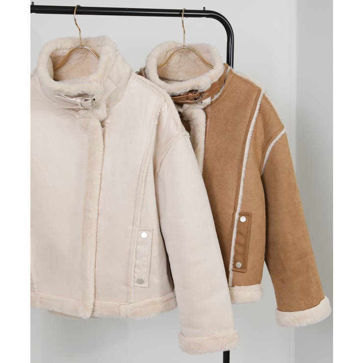 Wベルト フェイクファームートンコート ブルゾン | Pumpkin  Port | 詳細画像23 