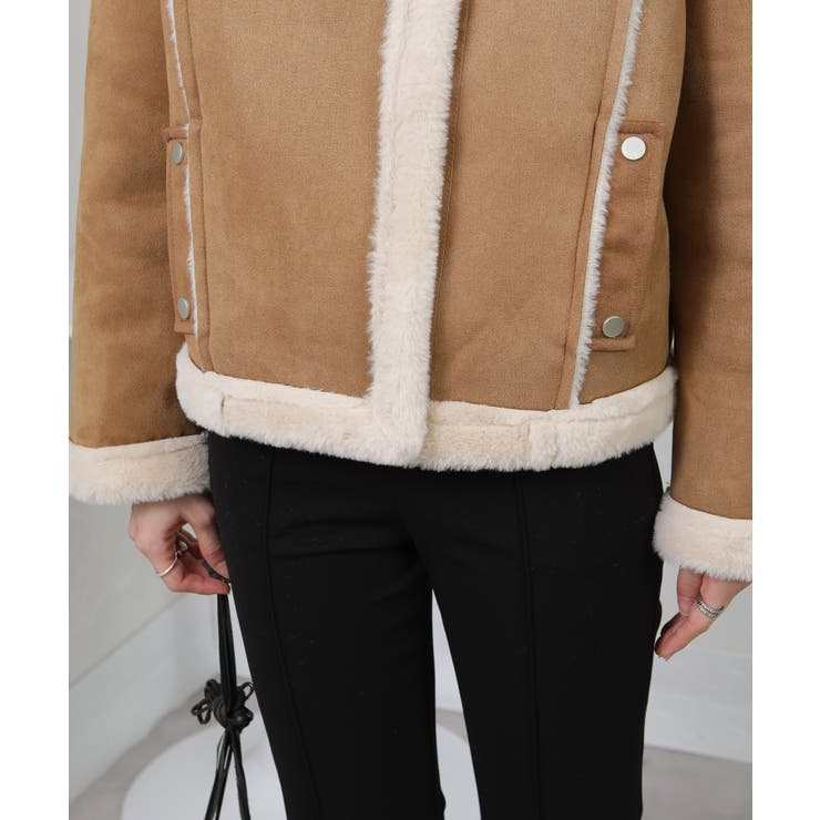 Wベルト フェイクファームートンコート ブルゾン | Pumpkin  Port | 詳細画像27 