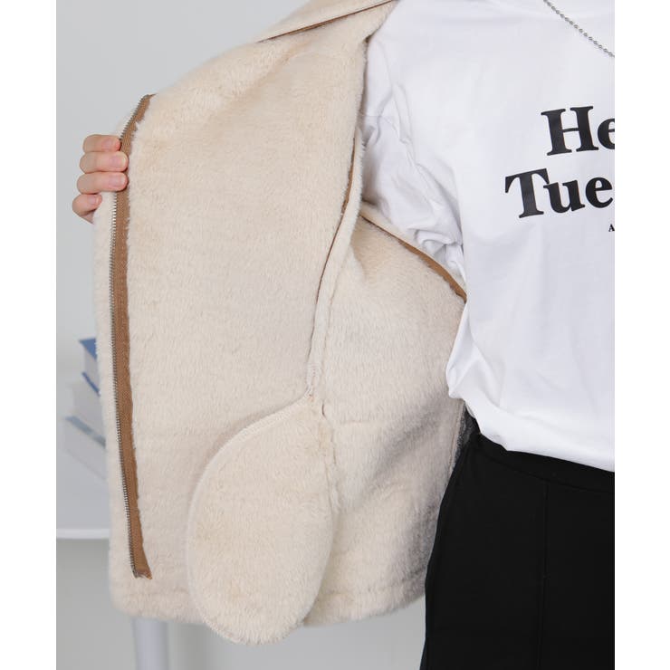 Wベルト フェイクファームートンコート ブルゾン | Pumpkin  Port | 詳細画像30 