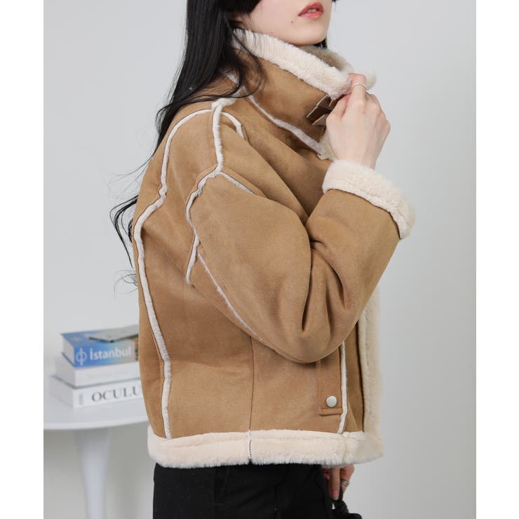 Wベルト フェイクファームートンコート ブルゾン | Pumpkin  Port | 詳細画像4 