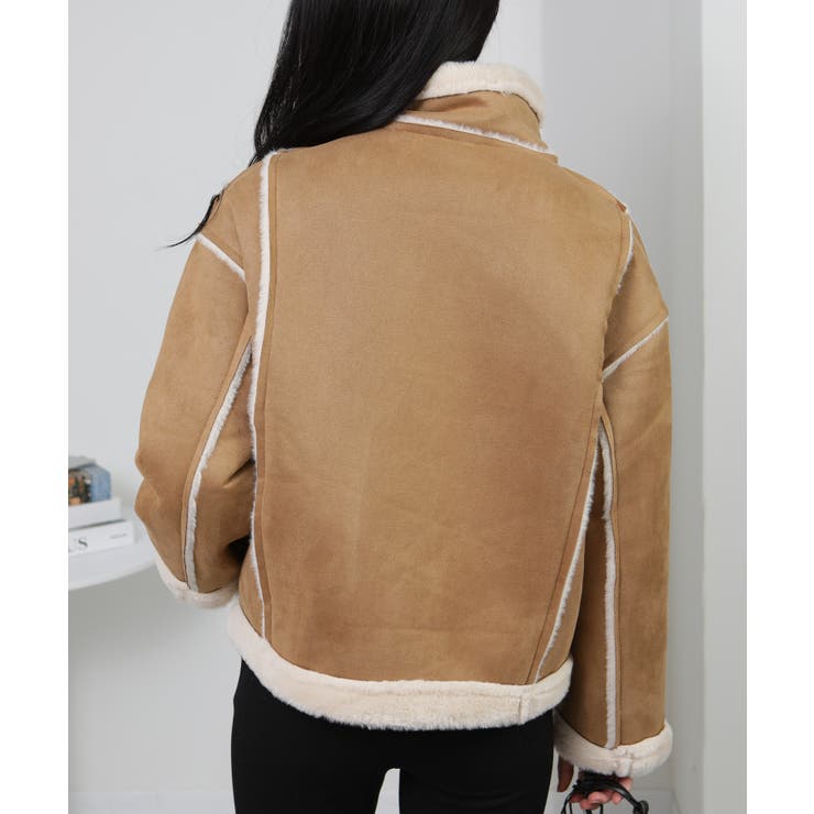 Wベルト フェイクファームートンコート ブルゾン | Pumpkin  Port | 詳細画像5 