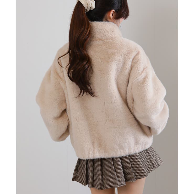 フェイクファー スタンドカラー ジップアップ ポケ付きブルゾン | Pumpkin  Port | 詳細画像19 