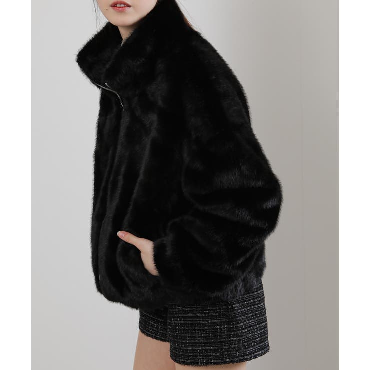 フェイクファー スタンドカラー ジップアップ ポケ付きブルゾン | Pumpkin  Port | 詳細画像26 