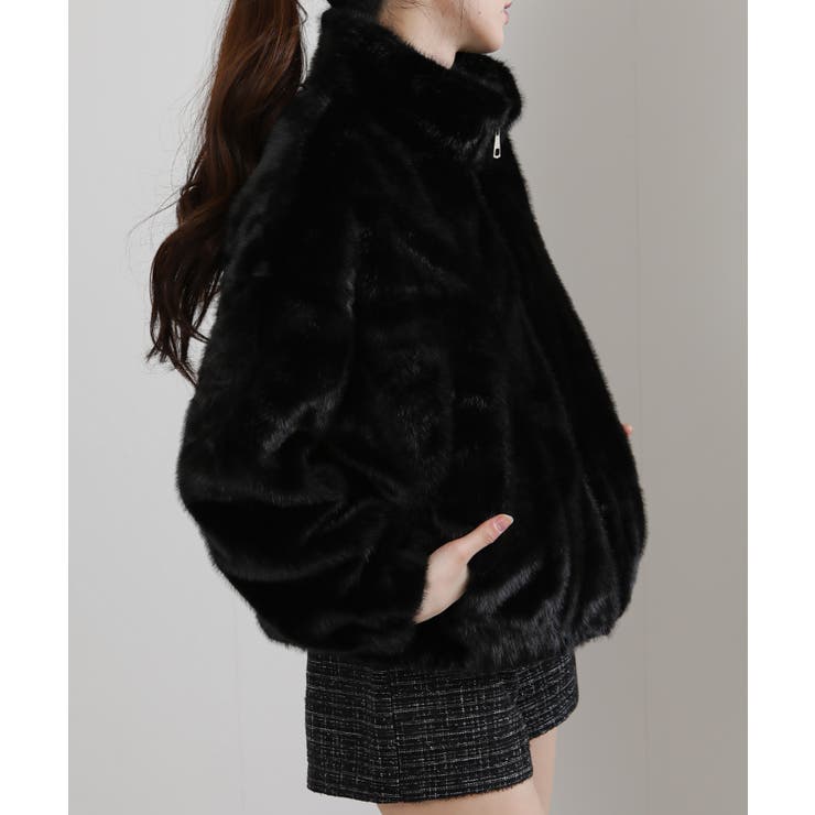 フェイクファー スタンドカラー ジップアップ ポケ付きブルゾン | Pumpkin  Port | 詳細画像28 