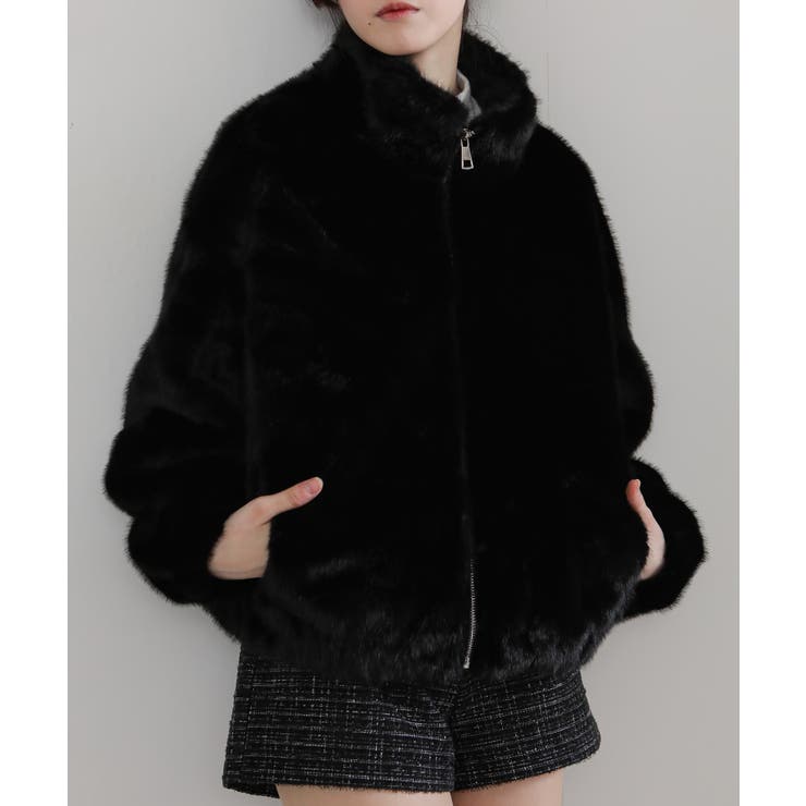 フェイクファー スタンドカラー ジップアップ ポケ付きブルゾン | Pumpkin  Port | 詳細画像29 