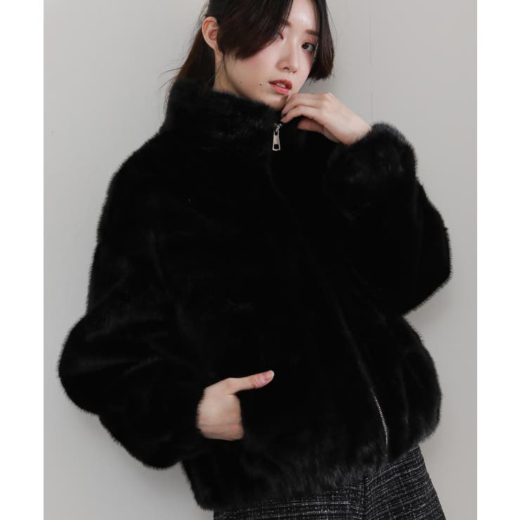 フェイクファー スタンドカラー ジップアップ ポケ付きブルゾン | Pumpkin  Port | 詳細画像30 