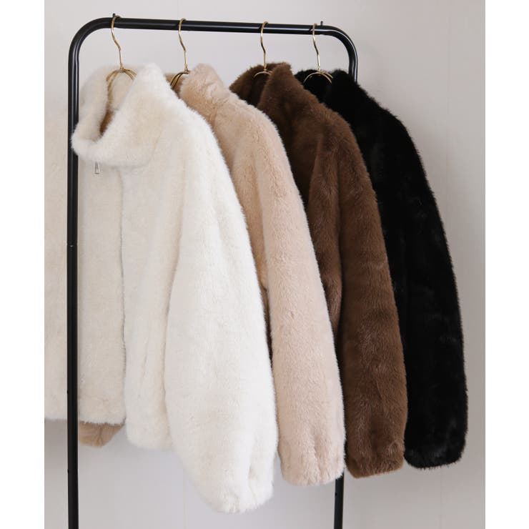 フェイクファー スタンドカラー ジップアップ ポケ付きブルゾン | Pumpkin  Port | 詳細画像31 