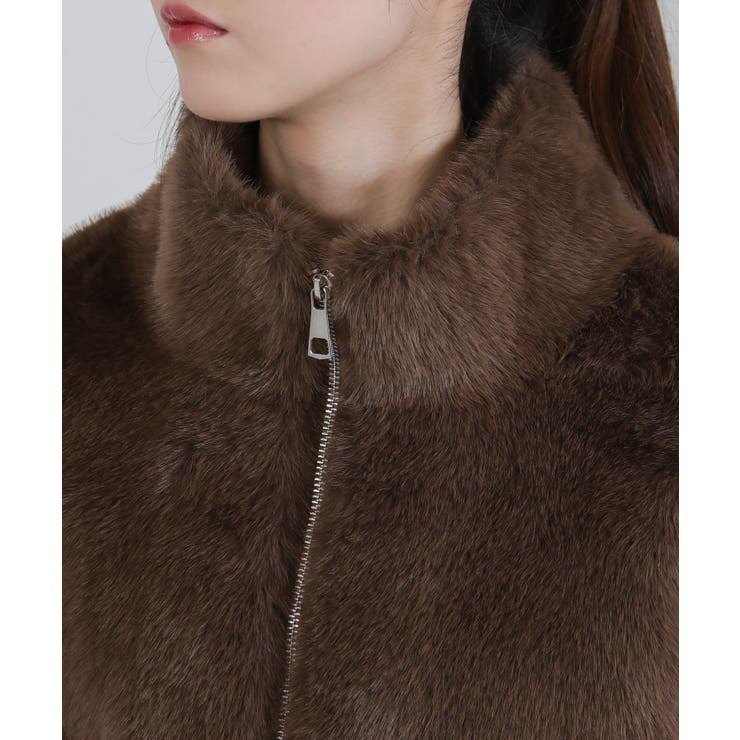 フェイクファー スタンドカラー ジップアップ ポケ付きブルゾン | Pumpkin  Port | 詳細画像32 