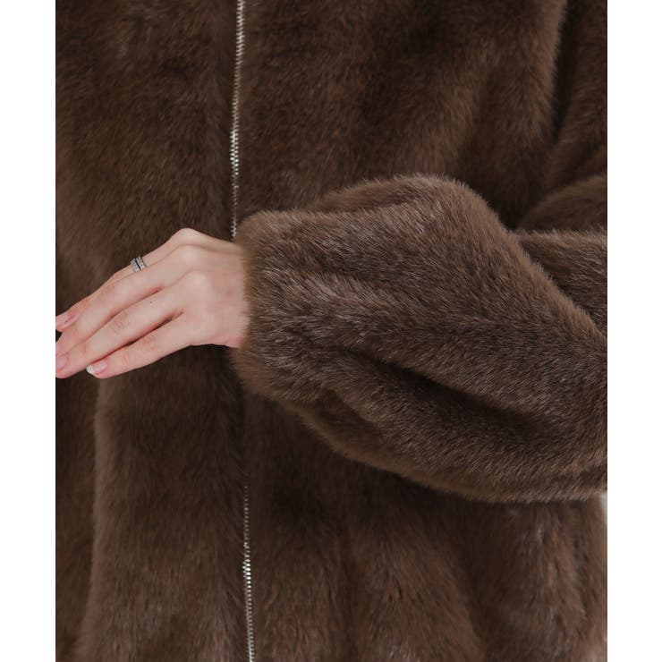 フェイクファー スタンドカラー ジップアップ ポケ付きブルゾン | Pumpkin  Port | 詳細画像33 